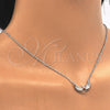 Collares con Dije 04.336.0005.16 Plata Rodinada, con Zirconia Cubica Blanca y Cristal Blanca, Pulido, Rodinado (Grosor 01 MM, 16 Pulgadas de Largo)