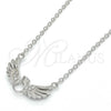 Collares con Dije 04.336.0005.16 Plata Rodinada, con Zirconia Cubica Blanca y Cristal Blanca, Pulido, Rodinado (Grosor 01 MM, 16 Pulgadas de Largo)