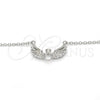 Collares con Dije 04.336.0005.16 Plata Rodinada, con Zirconia Cubica Blanca y Cristal Blanca, Pulido, Rodinado (Grosor 01 MM, 16 Pulgadas de Largo)