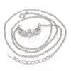 Collares con Dije 04.336.0005.16 Plata Rodinada, con Zirconia Cubica Blanca y Cristal Blanca, Pulido, Rodinado (Grosor 01 MM, 16 Pulgadas de Largo)