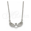 Collares con Dije 04.336.0005.16 Plata Rodinada, con Zirconia Cubica Blanca y Cristal Blanca, Pulido, Rodinado (Grosor 01 MM, 16 Pulgadas de Largo)