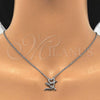 Collares con Dije 04.336.0008.16 Plata Rodinada, Diseño de Corazón y Amor, con Zirconia Cubica Blanca, Pulido, Rodinado (Grosor 01 MM, 16 Pulgadas de Largo)