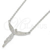 Collares con Dije 04.336.0009.16 Plata Rodinada, Diseño de Angel, con Micro Pave Blanca, Pulido, Rodinado (Grosor 01 MM, 16 Pulgadas de Largo)