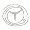 Collares con Dije 04.336.0009.16 Plata Rodinada, Diseño de Angel, con Micro Pave Blanca, Pulido, Rodinado (Grosor 01 MM, 16 Pulgadas de Largo)
