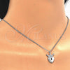 Collares con Dije 04.336.0010.16 Plata Rodinada, Diseño de Candado y Corona, con Zirconia Cubica Blanca, Pulido, Rodinado (Grosor 01 MM, 16 Pulgadas de Largo)