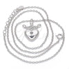 Collares con Dije 04.336.0010.16 Plata Rodinada, Diseño de Candado y Corona, con Zirconia Cubica Blanca, Pulido, Rodinado (Grosor 01 MM, 16 Pulgadas de Largo)