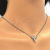 Collares con Dije 04.336.0012.16 Plata Rodinada, Diseño de Angel, con Micro Pave Blanca, Pulido, Rodinado (Grosor 01 MM, 16 Pulgadas de Largo)