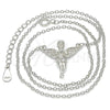 Collares con Dije 04.336.0012.16 Plata Rodinada, Diseño de Angel, con Micro Pave Blanca, Pulido, Rodinado (Grosor 01 MM, 16 Pulgadas de Largo)