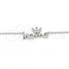 Collares con Dije 04.336.0015.16 Plata Rodinada, Diseño de Corona, con Micro Pave Blanca, Pulido, Rodinado (Grosor 01 MM, 16 Pulgadas de Largo)