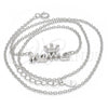 Collares con Dije 04.336.0015.16 Plata Rodinada, Diseño de Corona, con Micro Pave Blanca, Pulido, Rodinado (Grosor 01 MM, 16 Pulgadas de Largo)