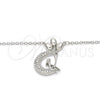Collares con Dije 04.336.0019.16 Plata Rodinada, Diseño de Luna, con Zirconia Cubica Blanca, Pulido, Rodinado (Grosor 01 MM, 16 Pulgadas de Largo)