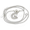 Collares con Dije 04.336.0019.16 Plata Rodinada, Diseño de Luna, con Zirconia Cubica Blanca, Pulido, Rodinado (Grosor 01 MM, 16 Pulgadas de Largo)