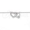 Collares con Dije 04.336.0023.16 Plata Rodinada, Diseño de Corazón, con Zirconia Cubica Blanca y Cristal Blanca, Pulido, Rodinado (Grosor 01 MM, 16 Pulgadas de Largo)