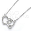 Collares con Dije 04.336.0023.16 Plata Rodinada, Diseño de Corazón, con Zirconia Cubica Blanca y Cristal Blanca, Pulido, Rodinado (Grosor 01 MM, 16 Pulgadas de Largo)