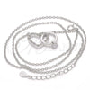 Collares con Dije 04.336.0023.16 Plata Rodinada, Diseño de Corazón, con Zirconia Cubica Blanca y Cristal Blanca, Pulido, Rodinado (Grosor 01 MM, 16 Pulgadas de Largo)