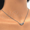 Collares con Dije 04.336.0034.16 Plata Rodinada, con Zirconia Cubica Blanca, Pulido, Rodinado (Grosor 01 MM, 16 Pulgadas de Largo)