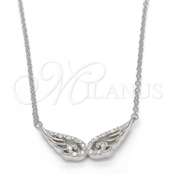 Collares con Dije 04.336.0034.16 Plata Rodinada, con Zirconia Cubica Blanca, Pulido, Rodinado (Grosor 01 MM, 16 Pulgadas de Largo)
