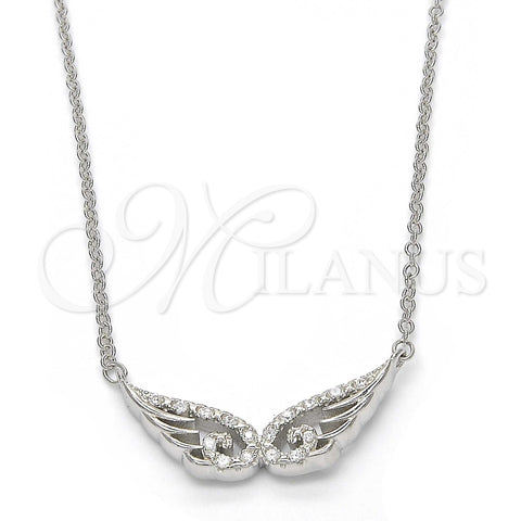 Collares con Dije 04.336.0034.16 Plata Rodinada, con Zirconia Cubica Blanca, Pulido, Rodinado (Grosor 01 MM, 16 Pulgadas de Largo)