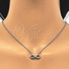 Collares con Dije 04.336.0035.16 Plata Rodinada, Diseño de Infinito, con Zirconia Cubica Blanca, Pulido, Rodinado (Grosor 01 MM, 16 Pulgadas de Largo)