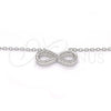 Collares con Dije 04.336.0035.16 Plata Rodinada, Diseño de Infinito, con Zirconia Cubica Blanca, Pulido, Rodinado (Grosor 01 MM, 16 Pulgadas de Largo)