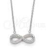 Collares con Dije 04.336.0035.16 Plata Rodinada, Diseño de Infinito, con Zirconia Cubica Blanca, Pulido, Rodinado (Grosor 01 MM, 16 Pulgadas de Largo)