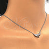 Collares con Dije 04.336.0040.16 Plata Rodinada, Diseño de Corazón, con Zirconia Cubica Blanca y Cristal Blanca, Pulido, Rodinado (Grosor 01 MM, 16 Pulgadas de Largo)