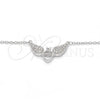 Collares con Dije 04.336.0040.16 Plata Rodinada, Diseño de Corazón, con Zirconia Cubica Blanca y Cristal Blanca, Pulido, Rodinado (Grosor 01 MM, 16 Pulgadas de Largo)