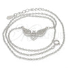 Collares con Dije 04.336.0040.16 Plata Rodinada, Diseño de Corazón, con Zirconia Cubica Blanca y Cristal Blanca, Pulido, Rodinado (Grosor 01 MM, 16 Pulgadas de Largo)