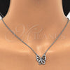 Collares con Dije 04.336.0044.16 Plata Rodinada, Diseño de Mariposa, con Zirconia Cubica Blanca, Pulido, Rodinado (Grosor 01 MM, 16 Pulgadas de Largo)