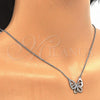 Collares con Dije 04.336.0044.16 Plata Rodinada, Diseño de Mariposa, con Zirconia Cubica Blanca, Pulido, Rodinado (Grosor 01 MM, 16 Pulgadas de Largo)