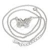 Collares con Dije 04.336.0046.16 Plata Rodinada, Diseño de Mariposa, con Zirconia Cubica Blanca, Pulido, Rodinado (Grosor 01 MM, 16 Pulgadas de Largo)
