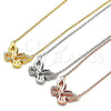 Collares con Dije 04.336.0046.16 Plata Rodinada, Diseño de Mariposa, con Zirconia Cubica Blanca, Pulido, Rodinado (Grosor 01 MM, 16 Pulgadas de Largo)