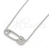 Collares con Dije 04.336.0047.16 Plata Rodinada, con Zirconia Cubica Blanca, Pulido, Rodinado (Grosor 01 MM, 16 Pulgadas de Largo)