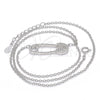 Collares con Dije 04.336.0047.16 Plata Rodinada, con Zirconia Cubica Blanca, Pulido, Rodinado (Grosor 01 MM, 16 Pulgadas de Largo)