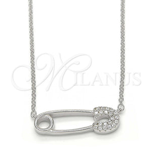 Collares con Dije 04.336.0047.16 Plata Rodinada, con Zirconia Cubica Blanca, Pulido, Rodinado (Grosor 01 MM, 16 Pulgadas de Largo)