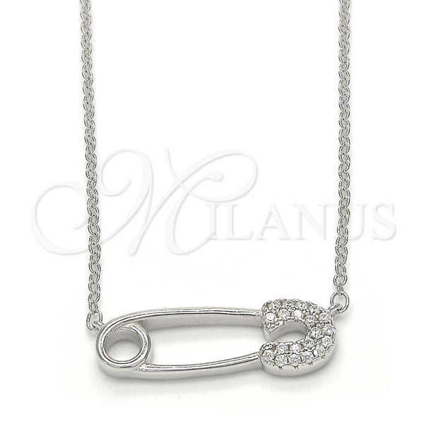 Collares con Dije 04.336.0047.16 Plata Rodinada, con Zirconia Cubica Blanca, Pulido, Rodinado (Grosor 01 MM, 16 Pulgadas de Largo)