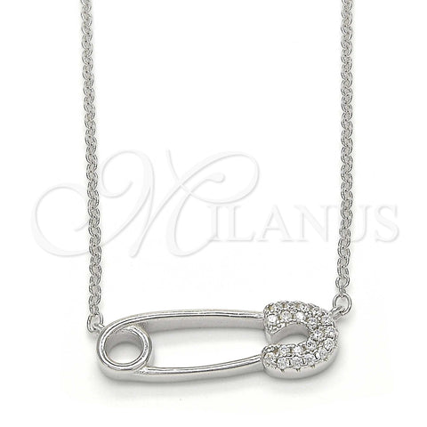 Collares con Dije 04.336.0047.16 Plata Rodinada, con Zirconia Cubica Blanca, Pulido, Rodinado (Grosor 01 MM, 16 Pulgadas de Largo)