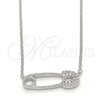 Collares con Dije 04.336.0047.16 Plata Rodinada, con Zirconia Cubica Blanca, Pulido, Rodinado (Grosor 01 MM, 16 Pulgadas de Largo)