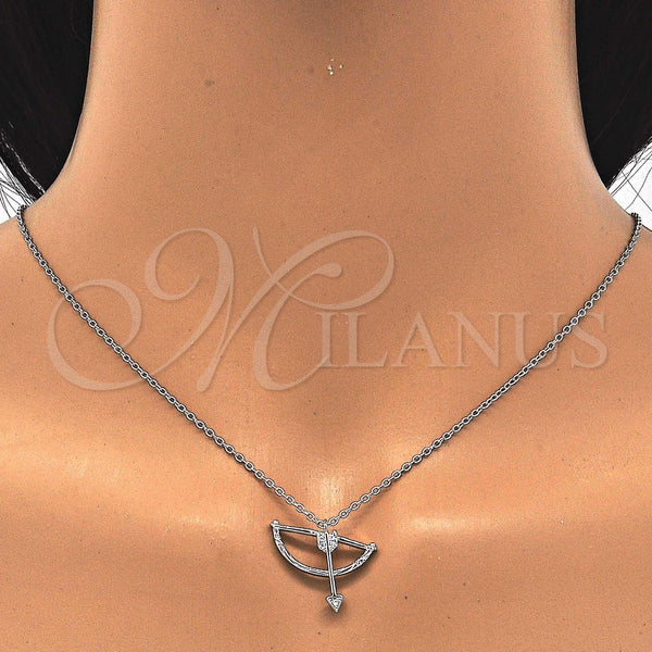 Collares con Dije 04.336.0059.16 Plata Rodinada, con Zirconia Cubica Blanca, Pulido, Rodinado (Grosor 01 MM, 16 Pulgadas de Largo)