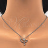 Collares con Dije 04.336.0059.16 Plata Rodinada, con Zirconia Cubica Blanca, Pulido, Rodinado (Grosor 01 MM, 16 Pulgadas de Largo)