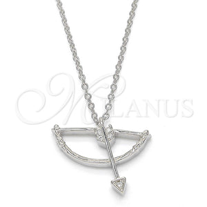 Collares con Dije 04.336.0059.16 Plata Rodinada, con Zirconia Cubica Blanca, Pulido, Rodinado (Grosor 01 MM, 16 Pulgadas de Largo)