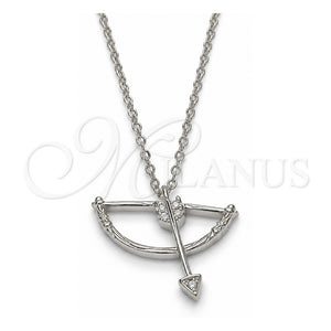 Collares con Dije 04.336.0059.16 Plata Rodinada, con Zirconia Cubica Blanca, Pulido, Rodinado (Grosor 01 MM, 16 Pulgadas de Largo)