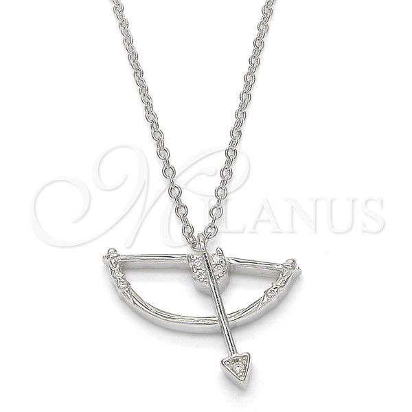 Collares con Dije 04.336.0059.16 Plata Rodinada, con Zirconia Cubica Blanca, Pulido, Rodinado (Grosor 01 MM, 16 Pulgadas de Largo)