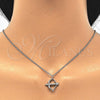 Collares con Dije 04.336.0060.16 Plata Rodinada, con Zirconia Cubica Blanca, Pulido, Rodinado (Grosor 01 MM, 16 Pulgadas de Largo)