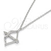 Collares con Dije 04.336.0060.16 Plata Rodinada, con Zirconia Cubica Blanca, Pulido, Rodinado (Grosor 01 MM, 16 Pulgadas de Largo)