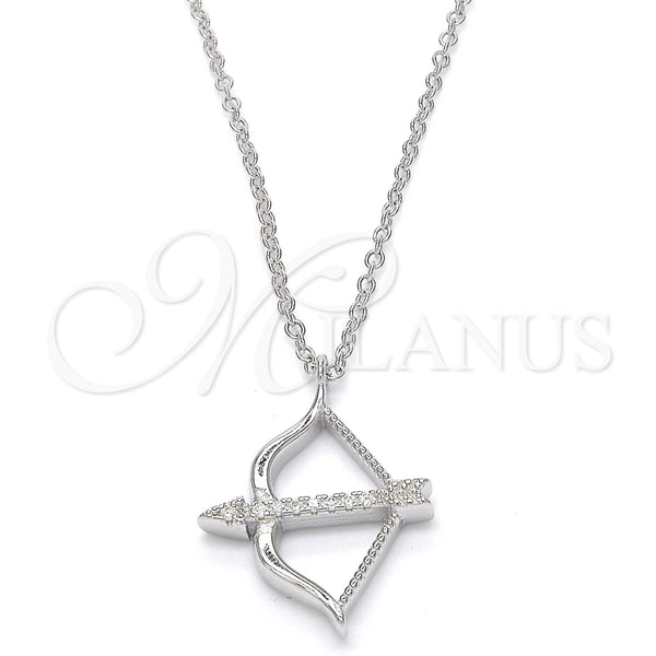 Collares con Dije 04.336.0060.16 Plata Rodinada, con Zirconia Cubica Blanca, Pulido, Rodinado (Grosor 01 MM, 16 Pulgadas de Largo)