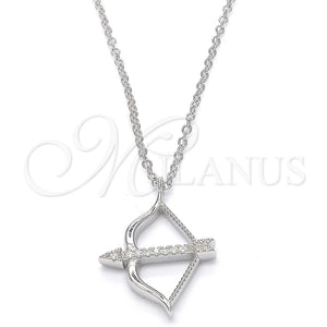 Collares con Dije 04.336.0060.16 Plata Rodinada, con Zirconia Cubica Blanca, Pulido, Rodinado (Grosor 01 MM, 16 Pulgadas de Largo)