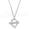 Collares con Dije 04.336.0060.16 Plata Rodinada, con Zirconia Cubica Blanca, Pulido, Rodinado (Grosor 01 MM, 16 Pulgadas de Largo)
