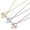 Collares con Dije 04.336.0060.16 Plata Rodinada, con Zirconia Cubica Blanca, Pulido, Rodinado (Grosor 01 MM, 16 Pulgadas de Largo)