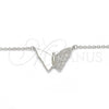 Collares con Dije 04.336.0061.16 Plata Rodinada, Diseño de Mariposa, con Micro Pave Blanca, Pulido, Rodinado (Grosor 01 MM, 16 Pulgadas de Largo)